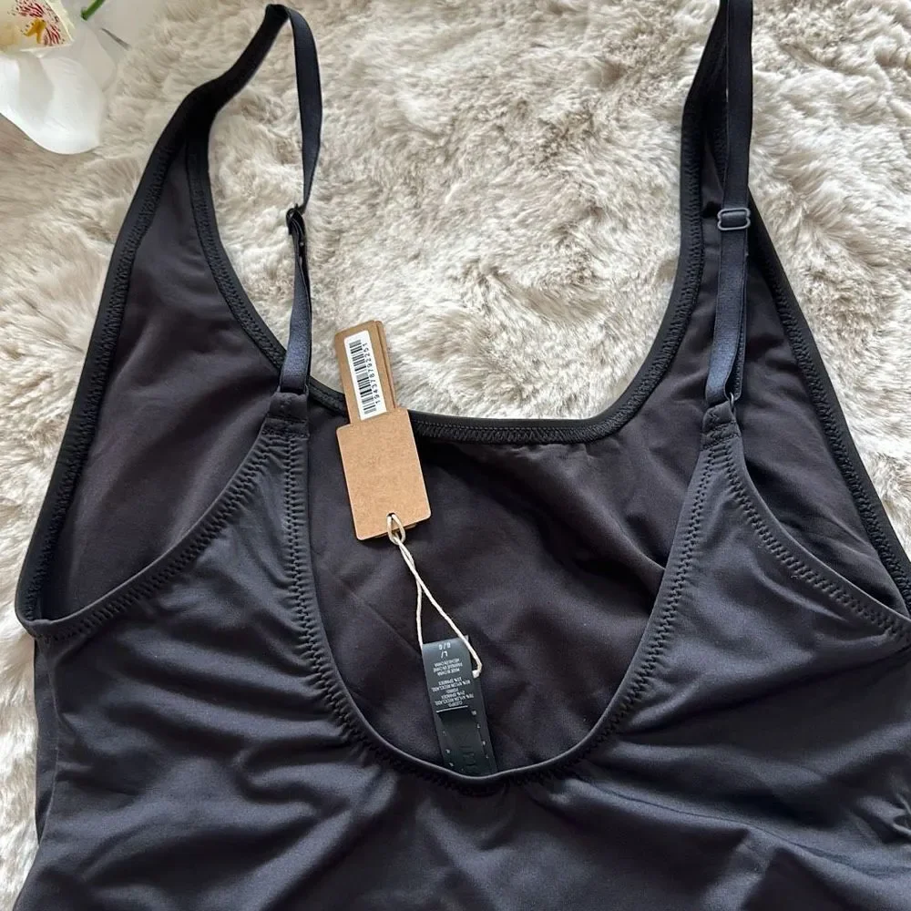 SKIMS Signature Swim Scoop Neck One Piece Onyx Size L